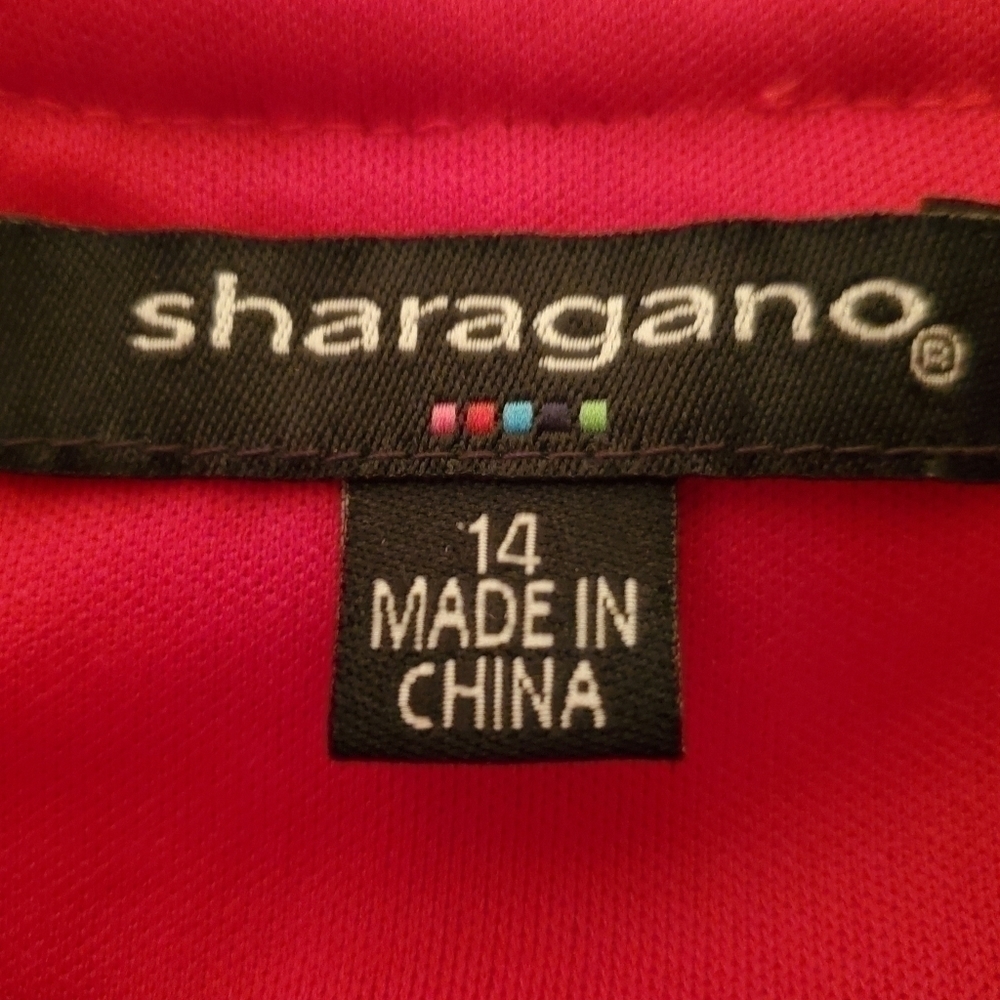 𝅺SHARAGANO Bell Sleeve Red Overlay Lace Dress - Picture 4 of 8